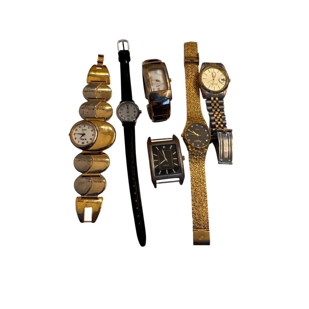 Lot of 6 Vintage Watches Assorted Brands For Parts or New Batteries